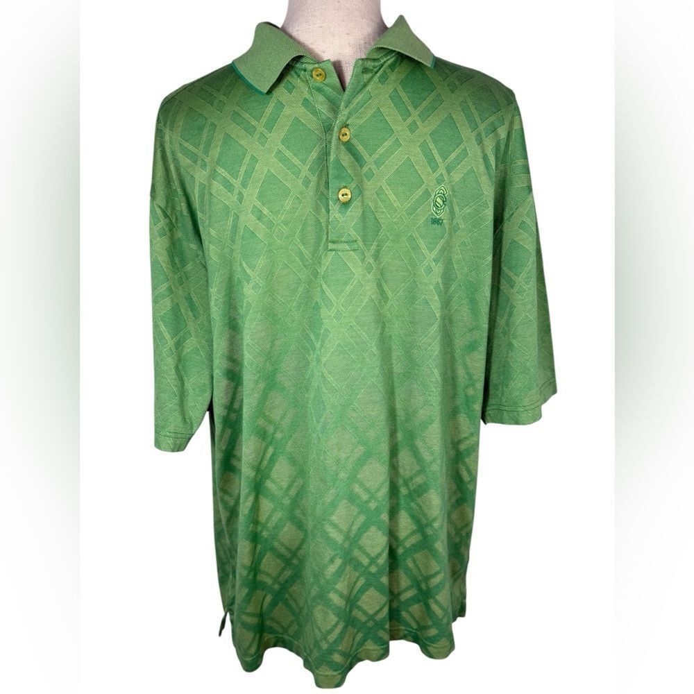 Bugatchi Uomo Men’s Green Egyptian Cotton Short Sleeve Polo Shirt